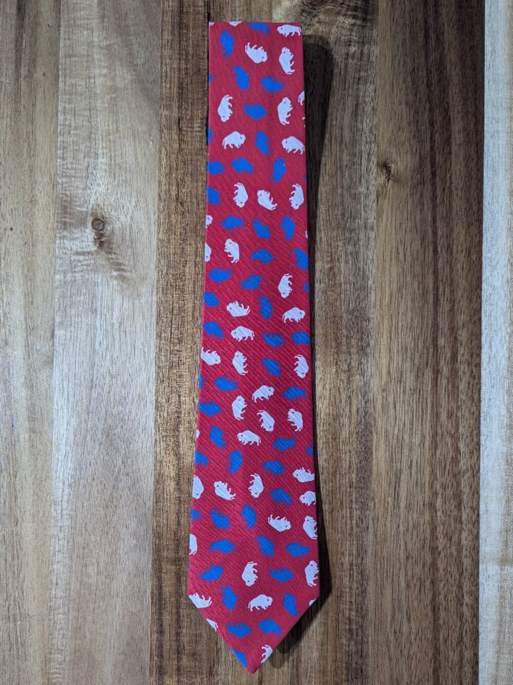 Buffalo Bills Red Buffalos Men's Neck Tie. Custom handmade. New